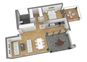 12337-Apartment-3A 3D Seitenansicht